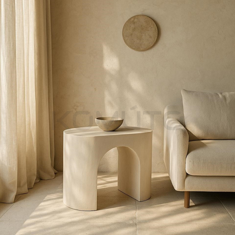 Stolik ICARO beżowy z drewna mango – nowoczesny design