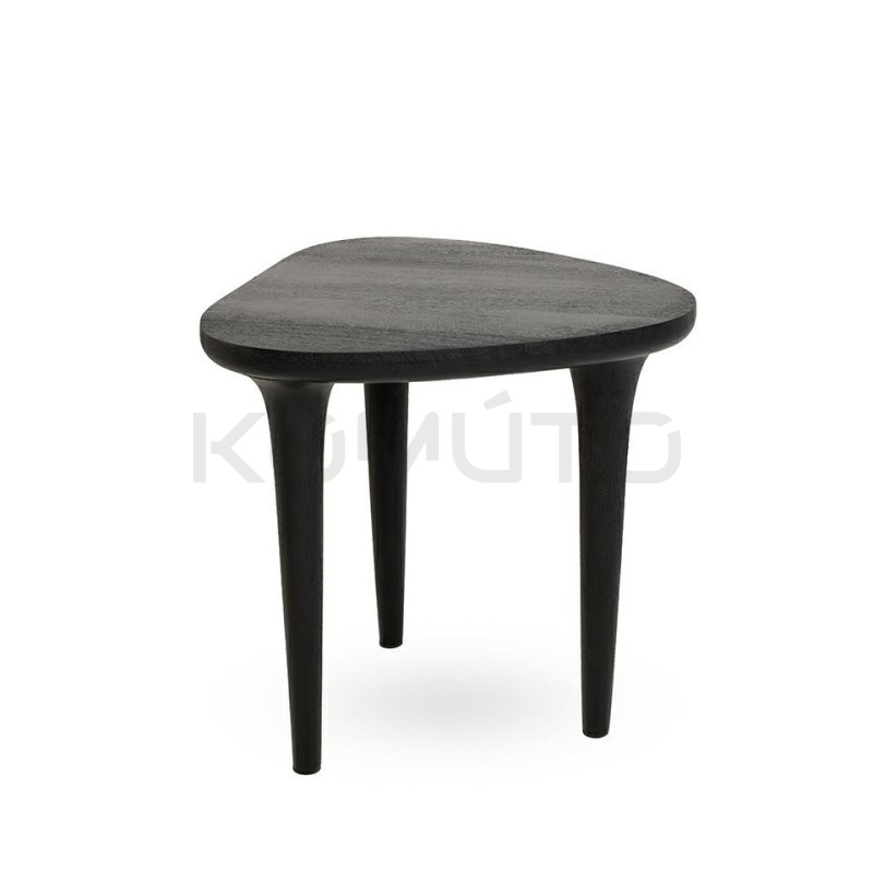Stolik LAMINAR czarny / drewno – artystyczny design | Komuto