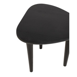 Stolik LAMINAR czarny / drewno – artystyczny design | Komuto