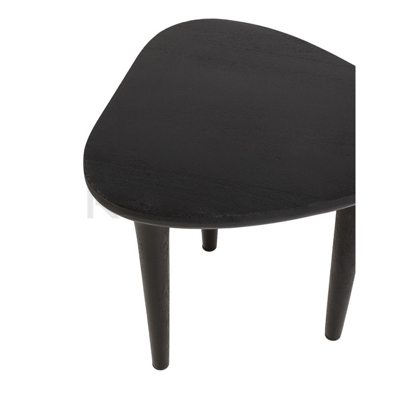 Stolik LAMINAR czarny / drewno – artystyczny design | Komuto