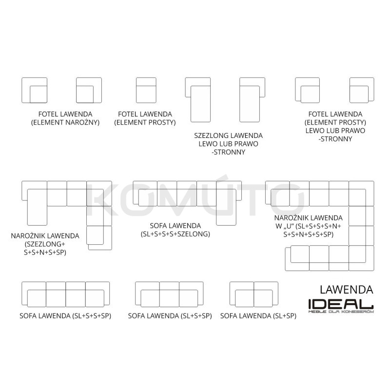 Sofa modułowa Lawenda | sofa modułowa 3 osobowa| Komuto.pl