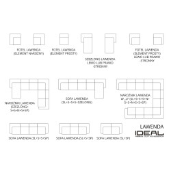 Sofa modułowa Lawenda |mała sofa dwu modułowa | Komuto.pl
