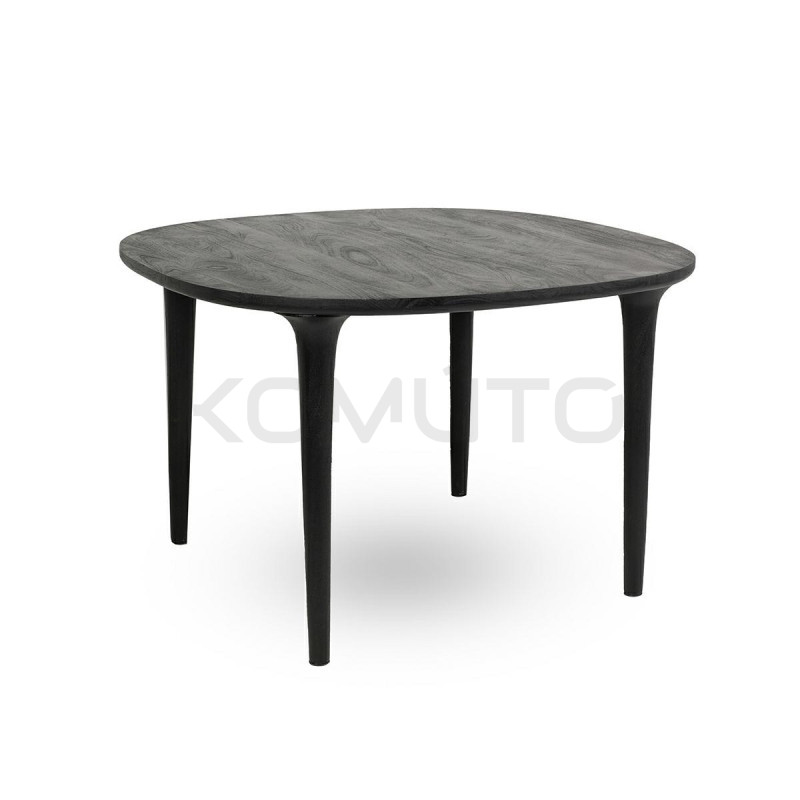Drewniany Stół LAMINAR czarny  – naturalne drewno | Komuto