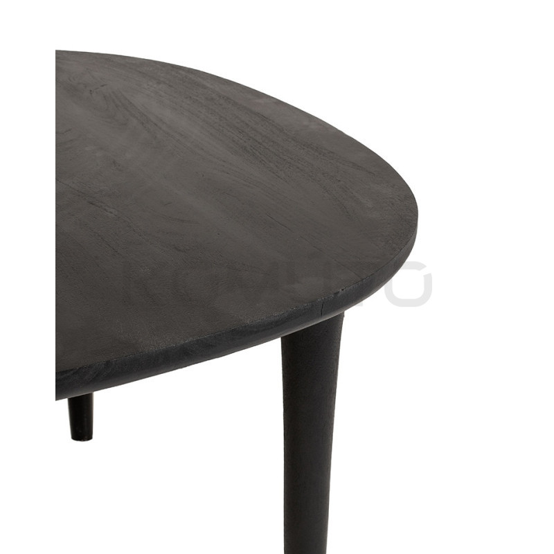 Drewniany Stół LAMINAR czarny  – naturalne drewno | Komuto