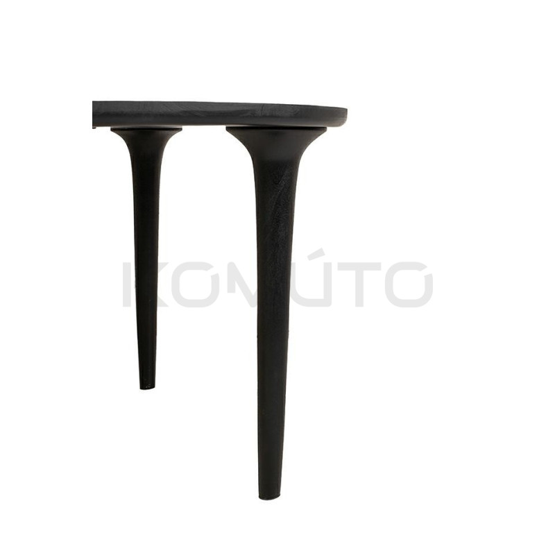 Drewniany Stół LAMINAR czarny  – naturalne drewno | Komuto