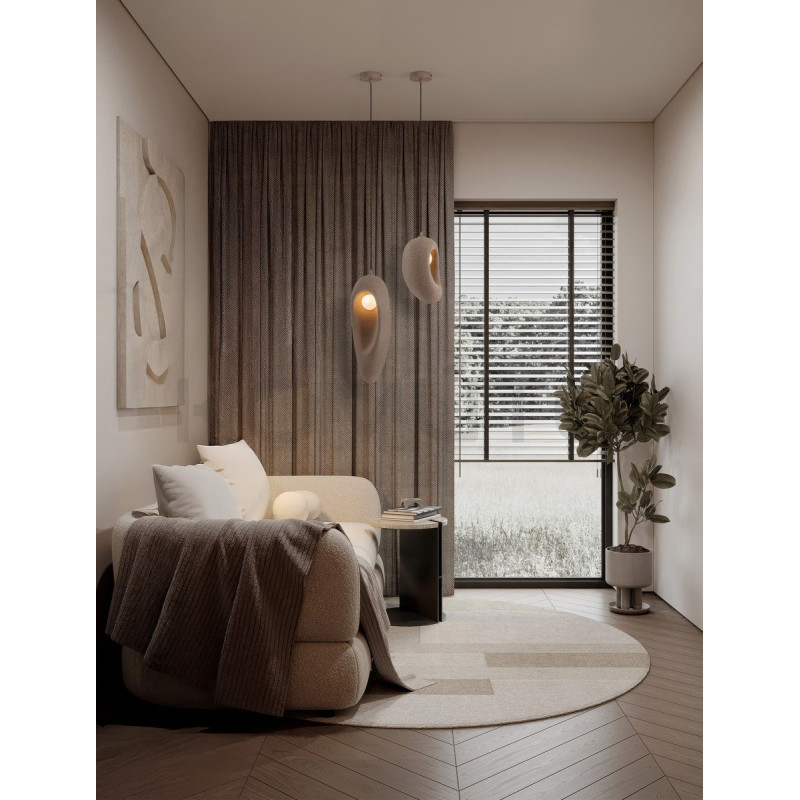 Lampa Wabi brązowa – artystyczne oświetlenie w stylu japandi