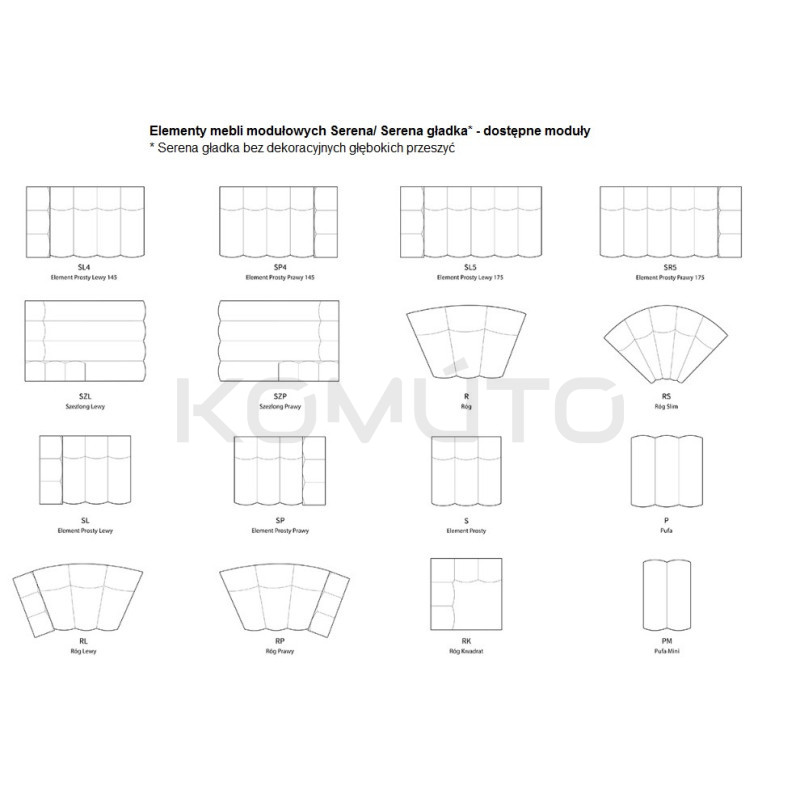 Serena SL+S+SP – Nowoczesna sofa modułowa z opcją zmian Serena SL+S+SP – Nowoczesna sofa modułowa z opcją zmian