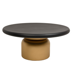 Stolik kawowy LEONARDO – czarny blat ze złotą podstawą 