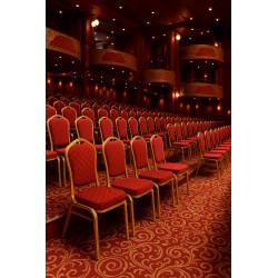 Krzesło bankietowe HEROS czerwone złote