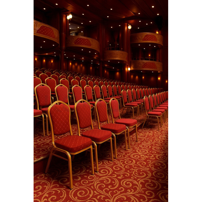 Krzesło bankietowe HEROS czerwone złote