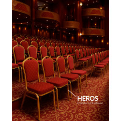 Krzesło bankietowe HEROS czerwone złote
