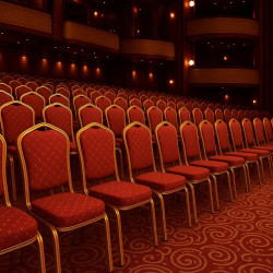 Krzesło bankietowe HEROS czerwone złote