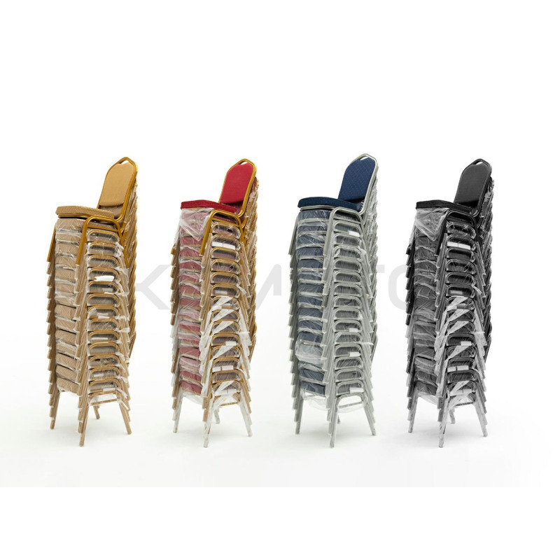 Krzesło bankietowe HERON czarne z czarną podstawą