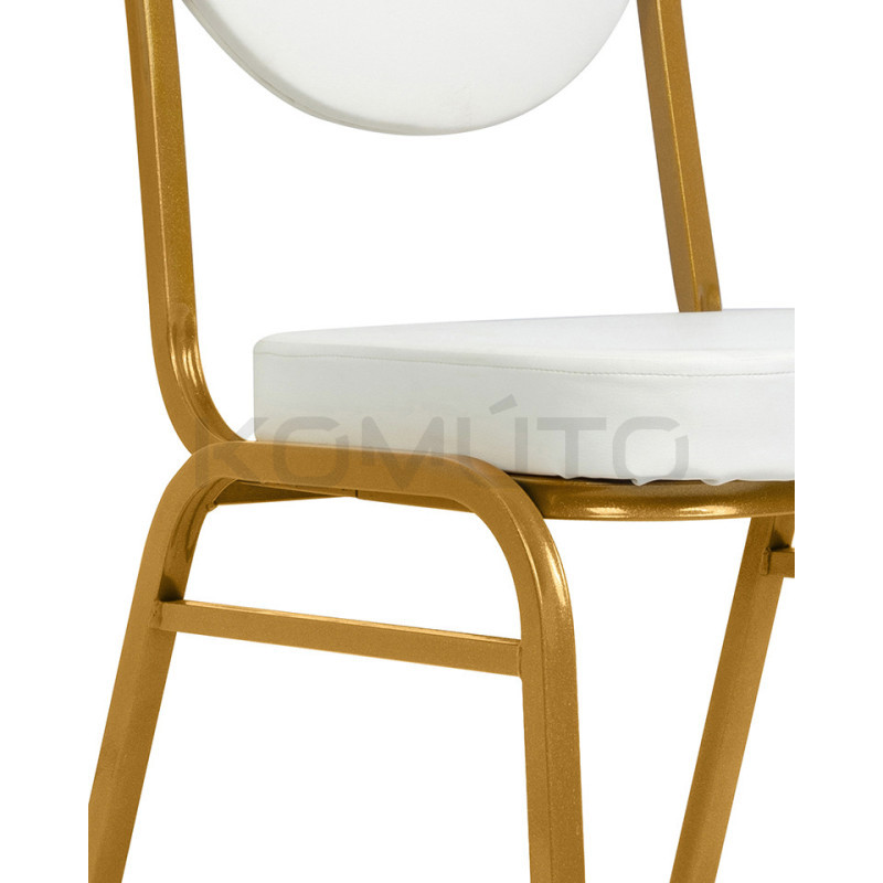 Krzesło HESTIA – biel, złoto | Sale bankietowe, konferencyjne