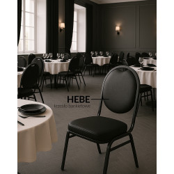 Krzesło HEBE czarne –  Krzesło bankietowe tapicerowane