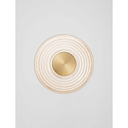 Kinkiet z okrągłym kloszem Onsun – klosz w kolorze bursztynu