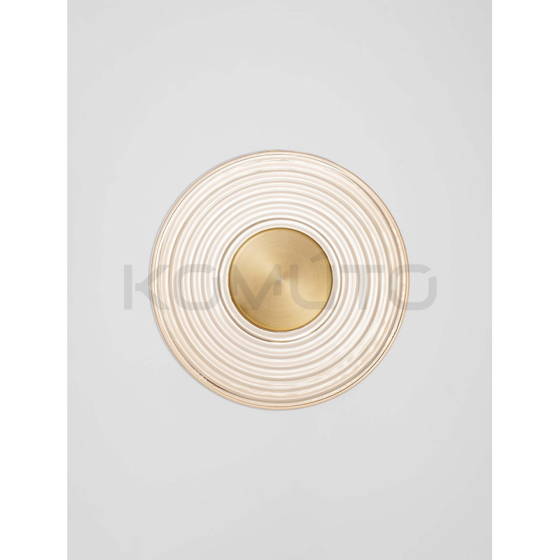 Kinkiet z okrągłym kloszem Onsun – klosz w kolorze bursztynu