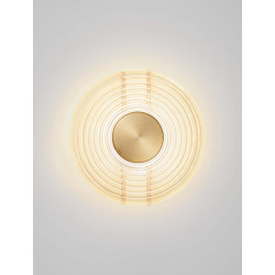 Kinkiet z okrągłym kloszem Onsun – klosz w kolorze bursztynu