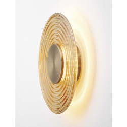 Kinkiet z okrągłym kloszem Onsun – klosz w kolorze bursztynu