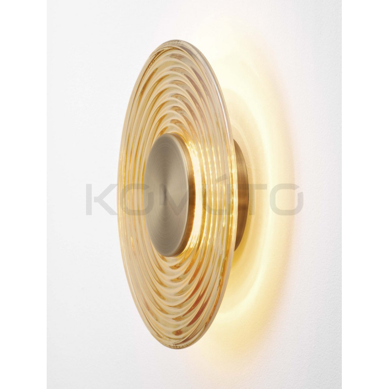 Kinkiet z okrągłym kloszem Onsun – klosz w kolorze bursztynu