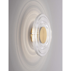 Kinkiet ONDI –lampa ścienna okrągła ze złotym detalem