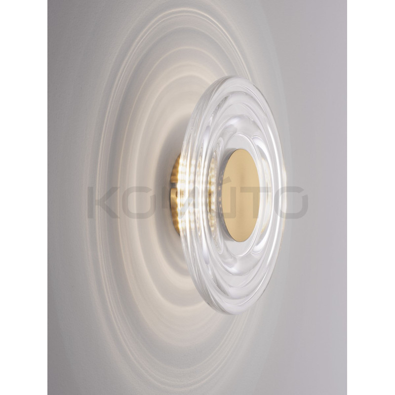 Kinkiet ONDI –lampa ścienna okrągła ze złotym detalem