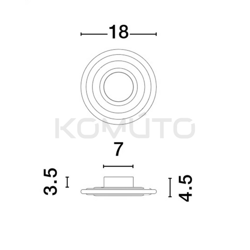 Kinkiet ONDI –lampa ścienna okrągła ze złotym detalem