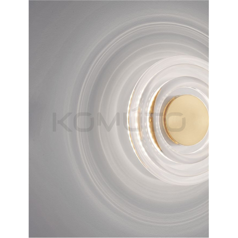 Kinkiet ONDI –lampa ścienna okrągła ze złotym detalem