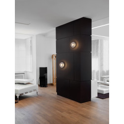 Kinkiet ONDI –lampa ścienna okrągła ze złotym detalem