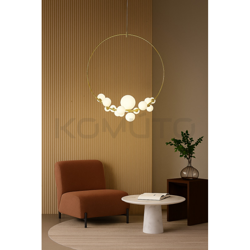 Lampa wisząca ROCIO złota – nowoczesne luksusowe oświetlenie