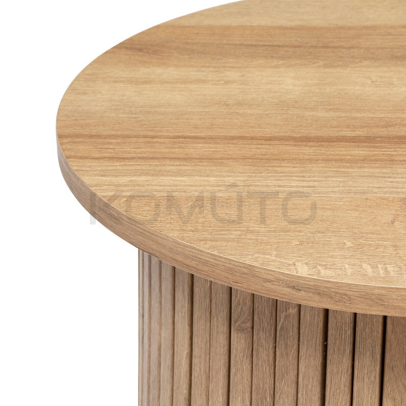 Stolik z lamelami okrągły japandi Alare 70 | Komuto.pl