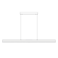 Pozioma lampa wisząca ANABELLA z kryształowym kloszem