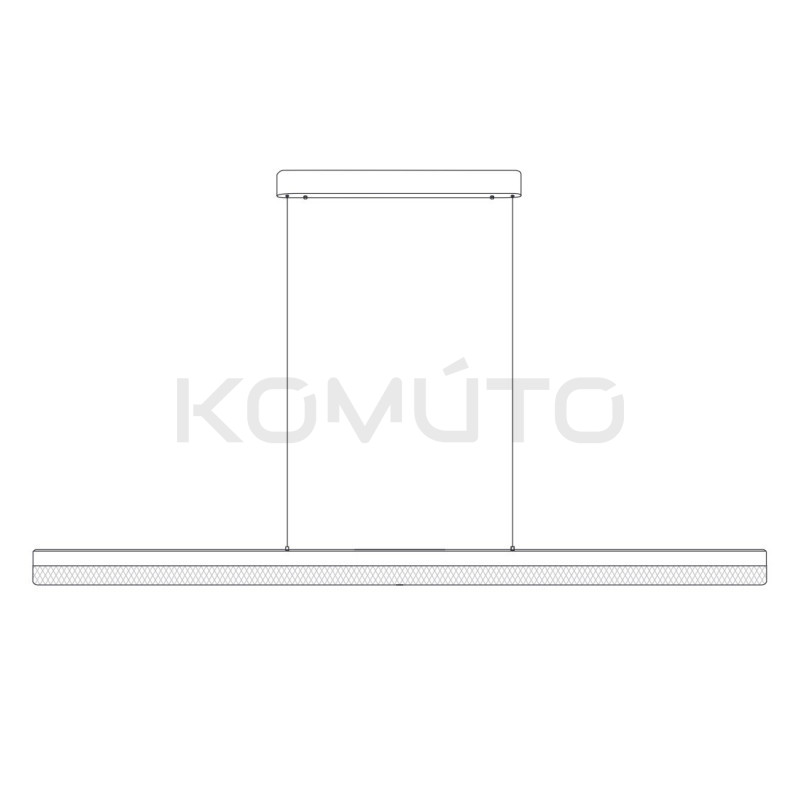 Pozioma lampa wisząca ANABELLA z kryształowym kloszem