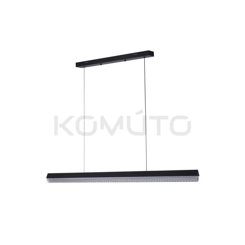 Pozioma lampa wisząca ANABELLA z kryształowym kloszem