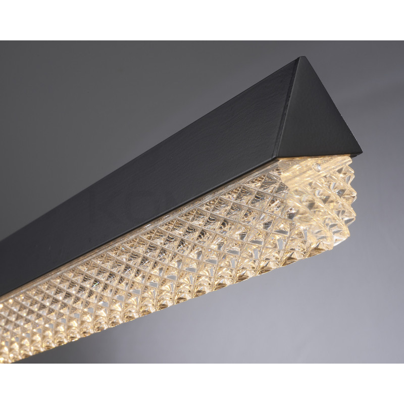 Pozioma lampa wisząca ANABELLA z kryształowym kloszem