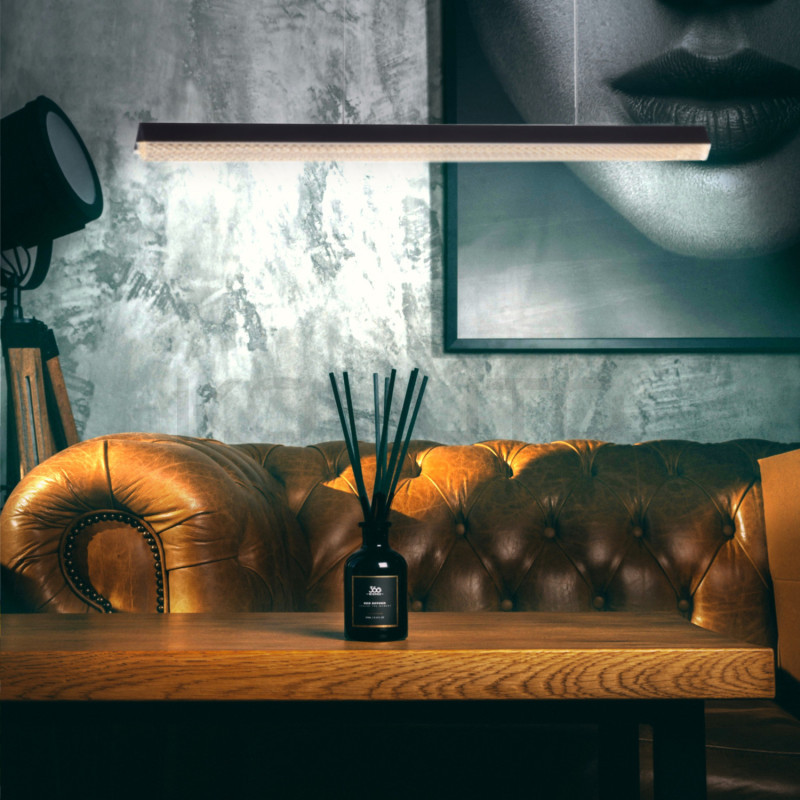 Pozioma lampa wisząca ANABELLA z kryształowym kloszem