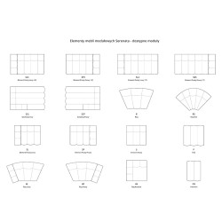 Sofa modułowa bez podłokietnika Serenata 3 os. | el. prosty SL5/SP5