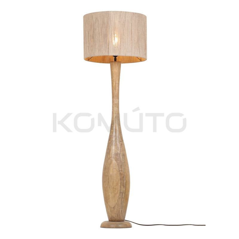 Lampa podłogowa JUTE z drewna i juty – przytulne światło