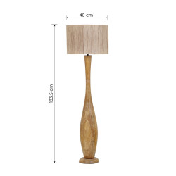 Lampa podłogowa JUTE z drewna i juty – przytulne światło