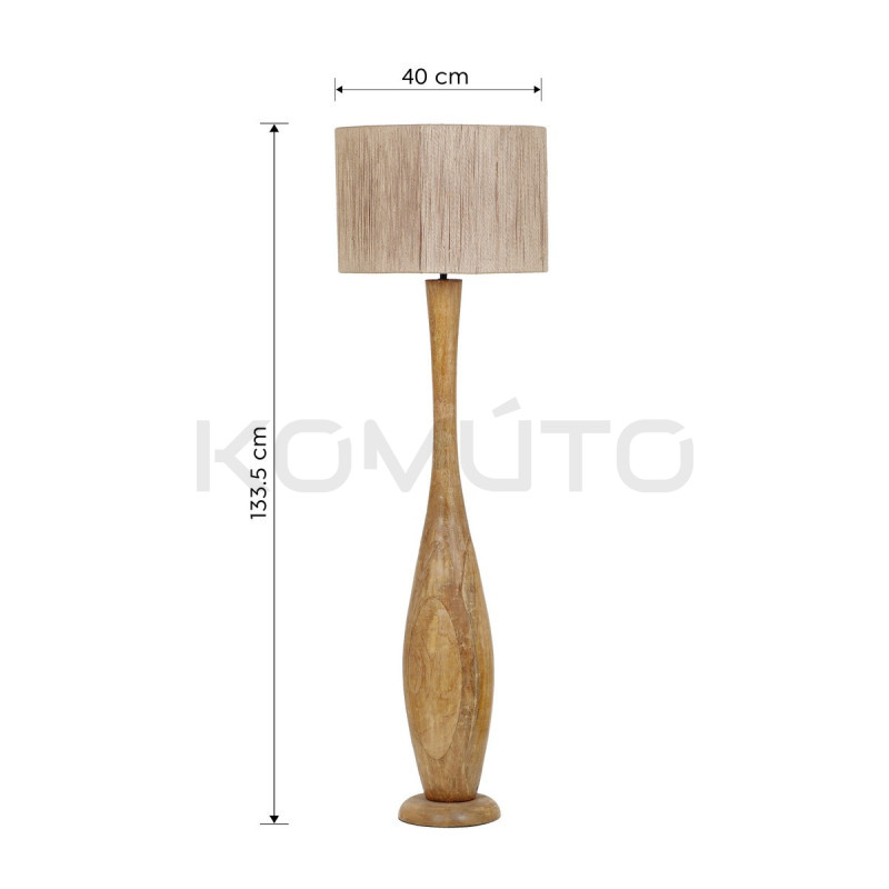 Lampa podłogowa JUTE z drewna i juty – przytulne światło