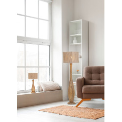 Lampa podłogowa JUTE z drewna i juty – przytulne światło