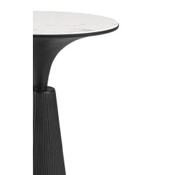 Stół barowy Rondel średnica 51 cm czarny blat marmur | Komuto.pl