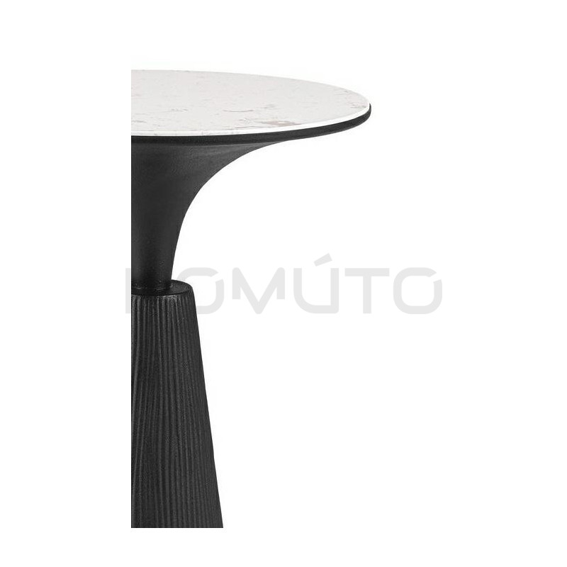 Stół barowy Rondel średnica 51 cm czarny blat marmur | Komuto.pl