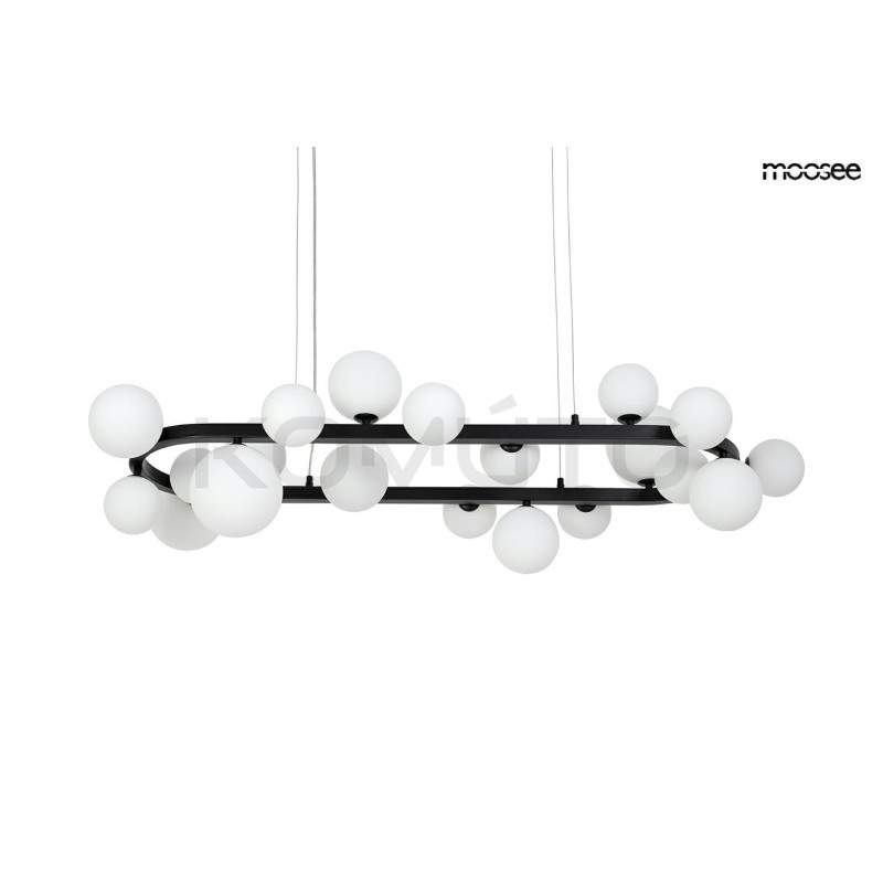 Lampa wisząca ALURE OVAL 120 czarna/mleczna | Komuto.pl