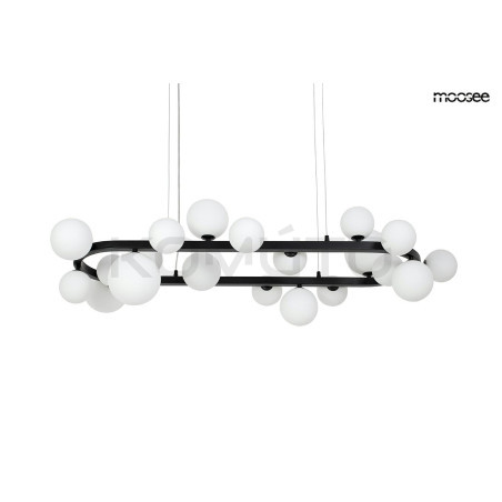 Lampa wisząca ALURE OVAL 120 czarna/mleczna | Komuto.pl