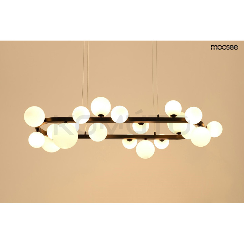 Lampa wisząca ALURE OVAL 120 czarna/mleczna | Komuto.pl