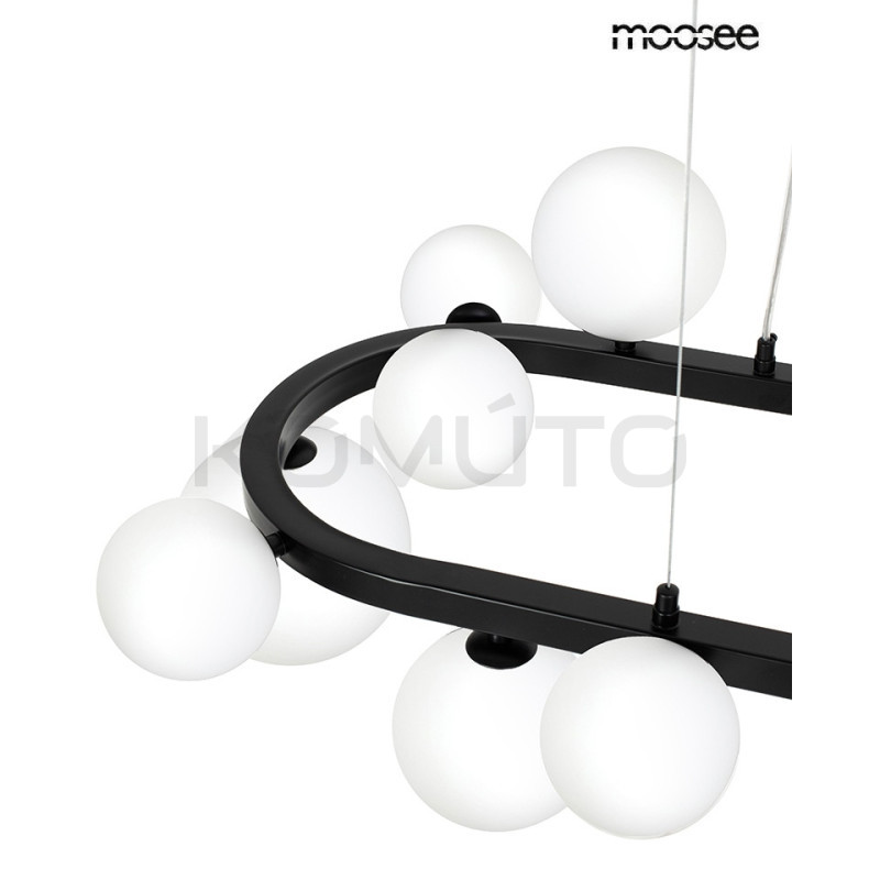 Lampa wisząca ALURE OVAL 120 czarna/mleczna | Komuto.pl