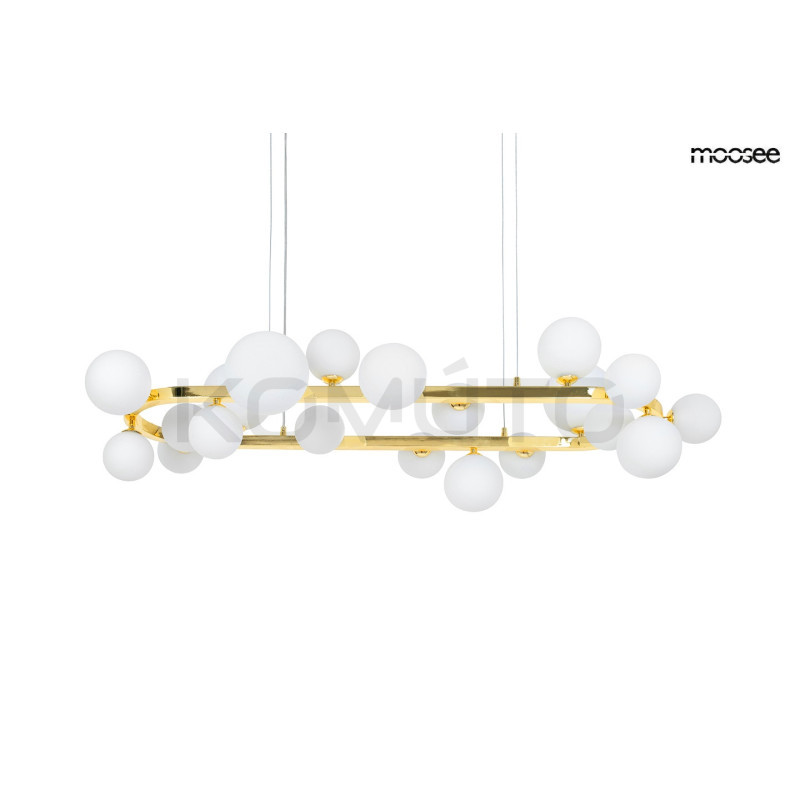 Lampa ALURE OVAL 120 czarna mleczne klosze do jadalni salon