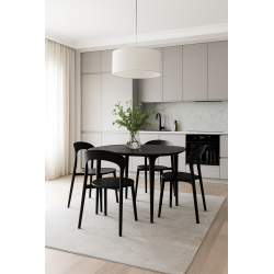 Drewniany Stół LAMINAR czarny  – naturalne drewno | Komuto