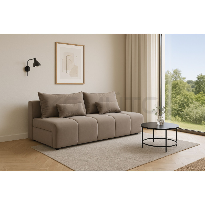 Sofa Belliani – rozkładana sofa bez boków do małego salonu